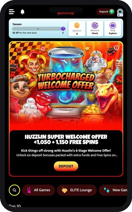 Huzzlin Casino mobillobby – appvy